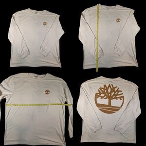 Timberland Logo Long Sleeve T Shirt Mens XXLarge 100% Cotton Gold Graphic